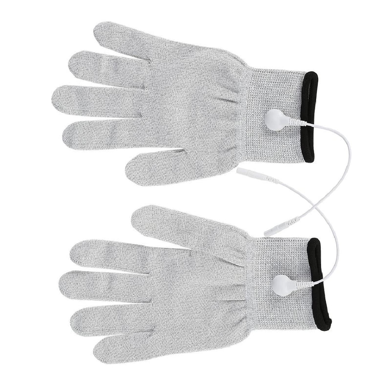 [Australia] - Electrode Gloves, 1 Pair Tens Machine Conductive Electrode Massage Gloves Electrotherapy Lead Wires(M) M 