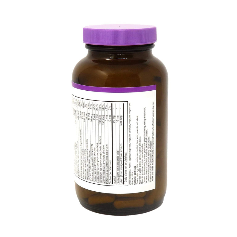 [Australia] - Bluebonnet Nutrition Multi One (Iron Free) Vegetable Capsules, Complete Full Spectrum Multiple, B Vitamins, General Health, Gluten Free, Milk Free, Kosher, 120 Count 