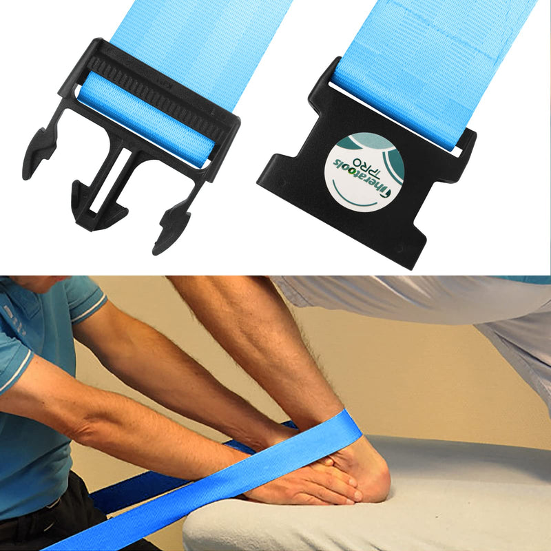 [Australia] - Extremity Mobilization Belt, Strap, Band Intended for Physical Therapy, Rehab, Stretching, Manual Traction, and Mobility with Pad Blue 