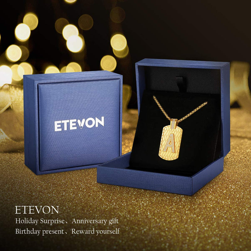 [Australia] - ETEVON Gold Initial Letter Necklace Pendant Chain Bling Alphabet Capital Personalized Women Men Jewelry Gift for Valentine Birthday Girlfriend Gold-A 