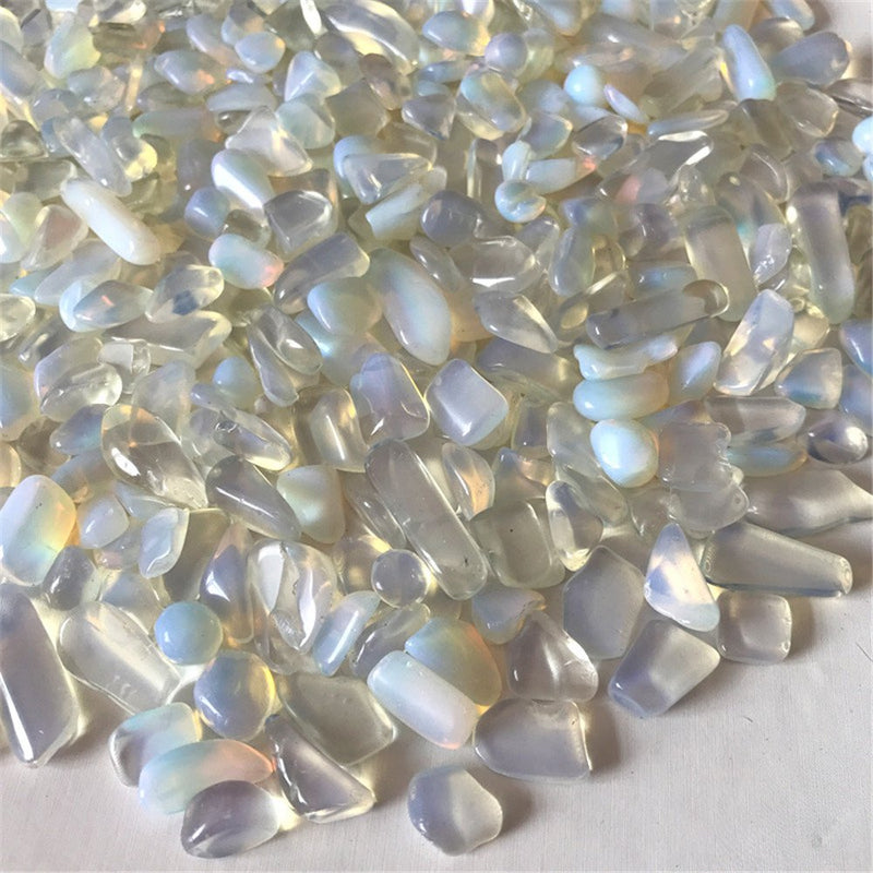 [Australia] - AITELEI 1 lb Natural Opal Tumbled Chips Crushed Stone Healing Reiki Crystal Irregular Shaped Stones Jewelry Making Home Decoration 