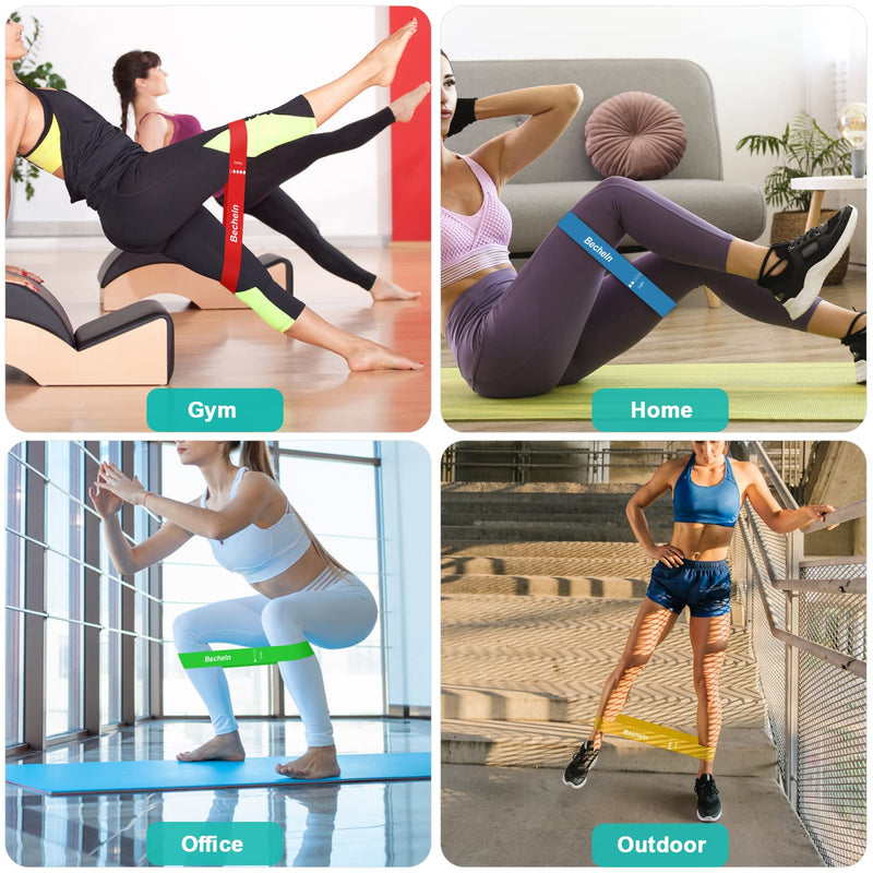 [Australia] - Becheln Resistance Band, Exercise elastic Bands for Yoga, Pilates, Fitness and Working Out, Set of 5 Stretch Bands with Carrying Bag Resistance Band Regular Color 5-Pack 