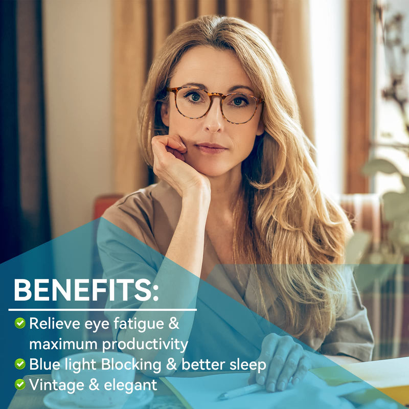 [Australia] - Stylish 6 Pack Blue Light Reading Glasses for Women Men, Filter UV Ray & Glare Computer Readers, Round Fake Eyeglasses 6-pack Mix 01 1.5 x 