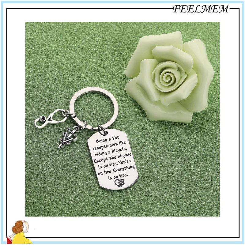 [Australia] - FEELMEM Vet Tech Jewelry Vet Receptionist Gift Keychain Veterinary Assistant Gift Veterinarian Gift Veterinary Medicine Graduation Gift 