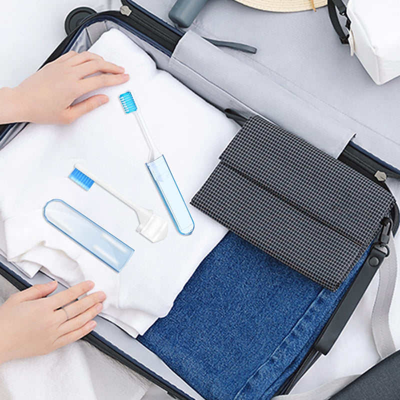 [Australia] - 4 Pcs Portable Toothbrush Set Travel Soft Folding Toothbrush Outdoor Mini Toothbrush Disposable School Toothbrush Firm Toothbrushes Foldable Toothbrushes Kit for Camping Traveling Adults Kids Childern 4 pcs 
