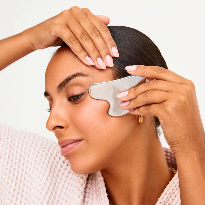 [Australia] - Wonderskin Liquid Gym Gua Sha Face Sculpting Tool, Facial Roller to Reduce Tension, Puffiness & Wrinkles, Skin Care Tool and Jawline Sculptor, Stainless Steel Facial Massager 