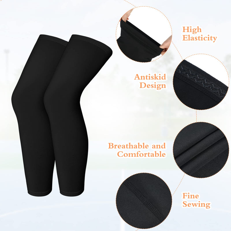 [Australia] - Kids Long Compression Leg Sleeves Non Slip UV Protection Thigh Calf for Boy Girl Youth Basketball Running Sport Small 