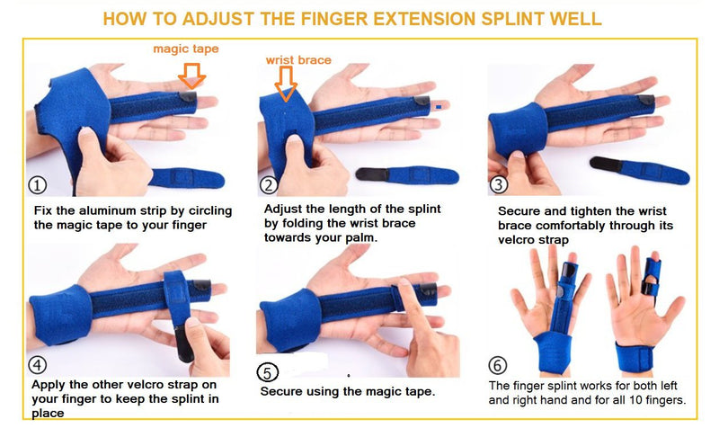 [Australia] - BodyMoves Finger splint and Finger extension splint trigger finger mallet finger broken finger post operative care Finger knuckle immobilization injury (midnight black) midnight black 