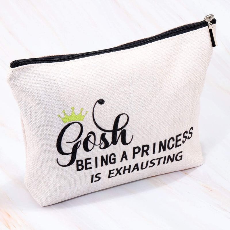 [Australia] - MBMSO Gosh Being A Princess Is Exhausting Cosmetic Bag Makeup Brush Bag Funny Makeup Bags for Women Travel Toiletries Bags (Makeup Bag) Makeup Bag 