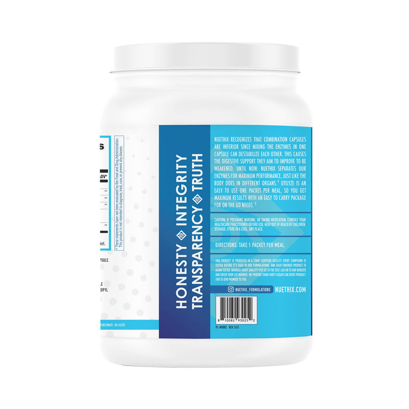 [Australia] - NuEthix Formulations Utilyze Enzymes for Digestive Wellness, Dietary Supplement for Nutrient Absorption, 60 Travel Packets 