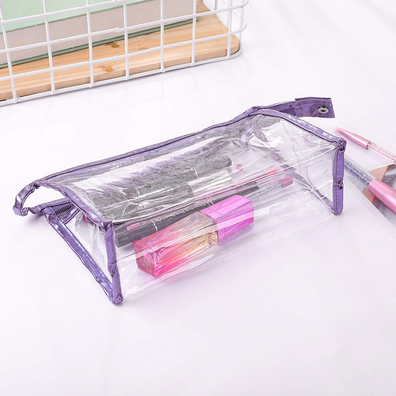 [Australia] - SUNTRADE 5 Pcs Clear Waterproof Cosmetic Bag with Zipper,PVC Transparent Makeup Organizing Bags Travel Toiletry Pouch 