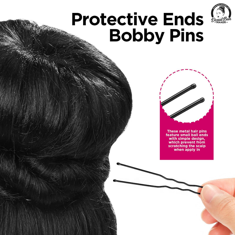[Australia] - Black Hair Bun Donut Set, Teenitor 4pcs Hair Buns Shaper with 20pcs Hair Pins for Ballet Bun Maker, Hair Bun Donut Maker Chignon Doughnut Ring Style for Dancer Women(Extra-large, Large, Medium, Small) Black 