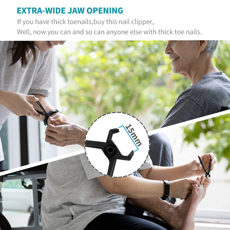 [Australia] - SZQHT Ultra Wide Jaw Opening Nail Clippers Set Toenail Clippers for Thick Nails Cutter for Ingrown Manicure,Pedicure,Men & Women Big(Black) Black 