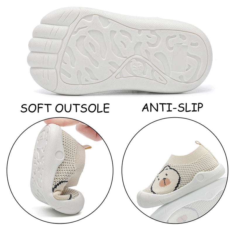 [Australia] - woorooroo Baby Boys&Girls Shoes Baby Walking Shoes First Walking Shoes Infant Sneakers Crib Shoes for Baby Non-Slip Breathable Shoes 6 9 18 Months 6-12 Months Infant Apricot21004 