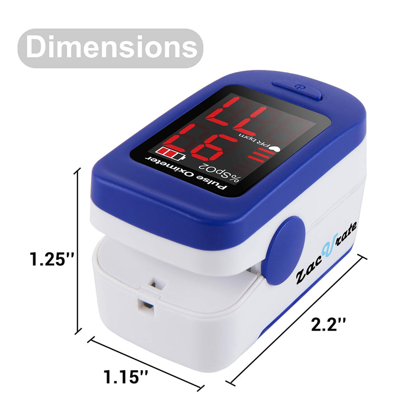 [Australia] - Zacurate 500BL Fingertip Pulse Oximeter Blood Oxygen Saturation Monitor with Batteries and Lanyard Included (Navy Blue) 