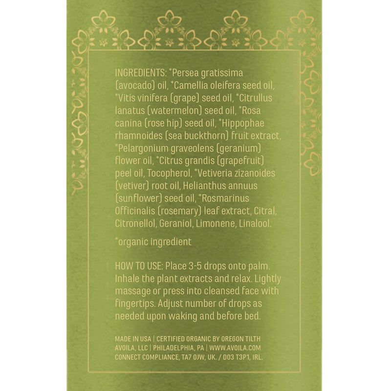 [Australia] - AVOILA Nourishing Face Oil — 100% Plant Based Skincare Facial Oil Proven to Hydrate, Renew and Protect Your Skin | 1.0 fl oz / 30ml 
