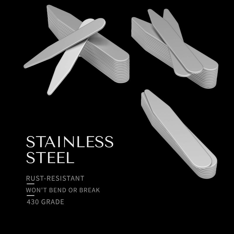 [Australia] - Metal Collar Stays for Men – Set of 40 Dress Shirt Collar Stays for Men, 3 Sizes in a Divided Box by Quality Stays 