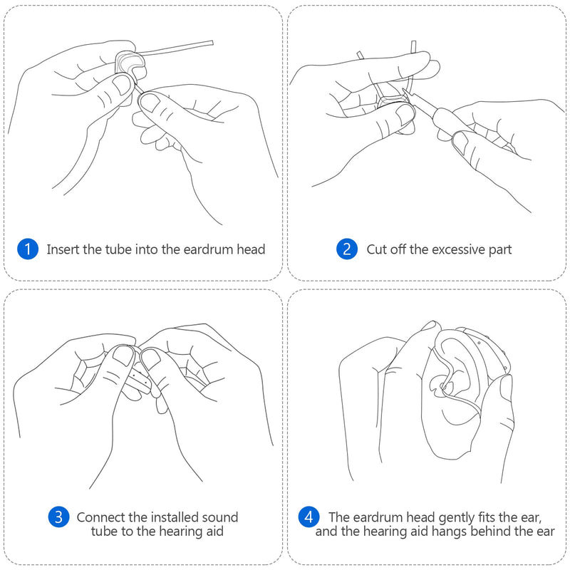 [Australia] - ULTECHNOVO 8pcs PVC Hearing Aids Tubes Tubes Clear Sound Tube Replacement for Hearing Instuments Device 