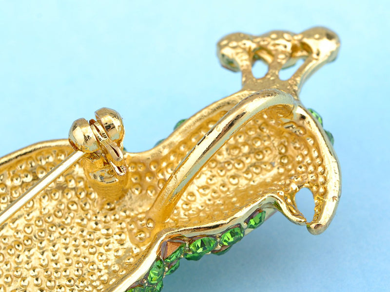 [Australia] - Alilang Golden Tone Green Rhinestones Enamel Tropical Parrot Bird Brooch Pin 