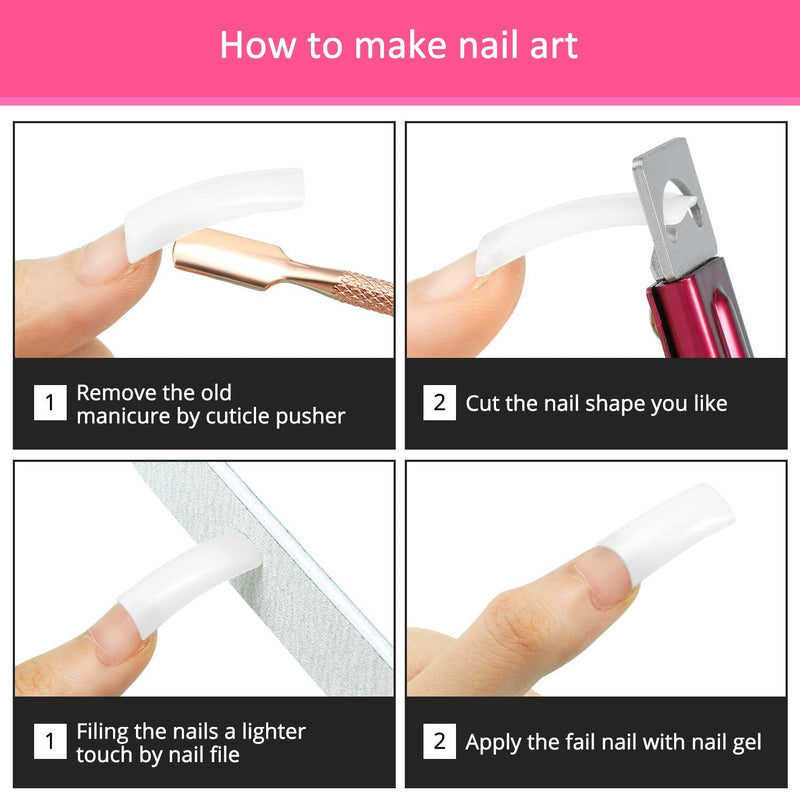 [Australia] - Acrylic Nail Clipper Nail Trimmer with Cuticle Pusher Spoon Nail Cleaner and 2 Pieces Nail Files Manicure Tools for Artificial Nail (Black)(Purple) 