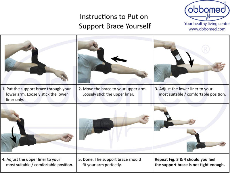 [Australia] - ObboMed MB-1850S Breathable Neoprene Upper Arm Compression Brace, Elbow band wraps with Magnets Support for Tennis and Golfer's Elbow, Workouts, Tendonitis, Arthritis – Black (size S: fits 11-12 inch arm) MB-1830S: fits 27.9-30.5 cm arm/ 11-12 inches arm 