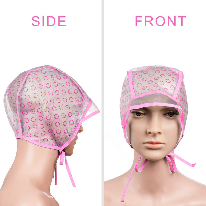 [Australia] - Hair Highlighting Cap Disposable Tipping Cap with hair colouring Brush and Hooks for Women Hair Dyeing (Pink) Pink 