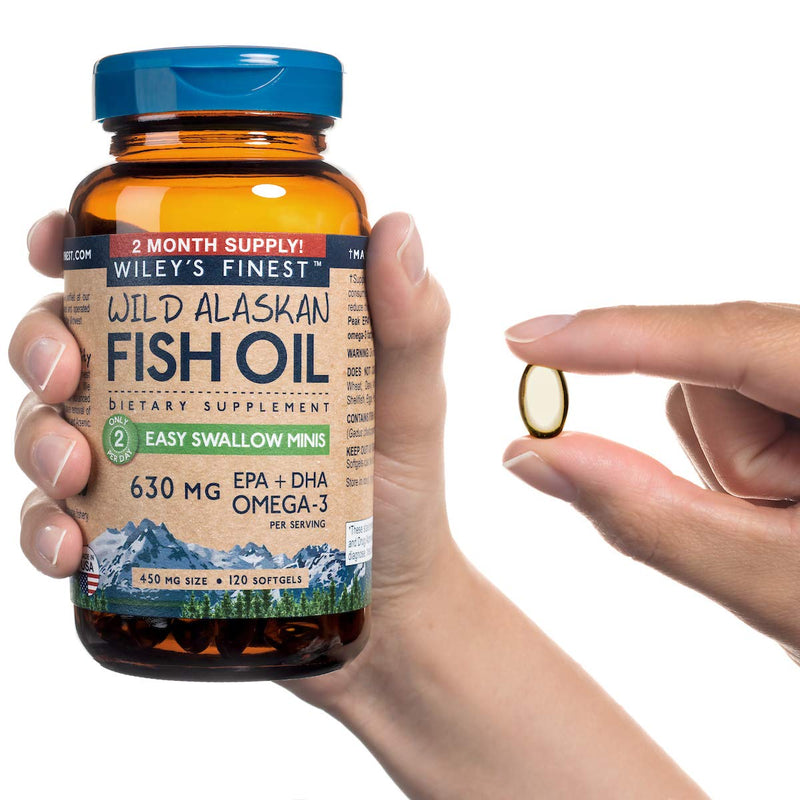 [Australia] - Wild Alaskan Omega-3 Fish Oil - Easy Swallow Minis 2X Double Strength 630mg EPA + DHA Natural Supplement 180 Mini Softgels 180 Count (Pack of 1) 