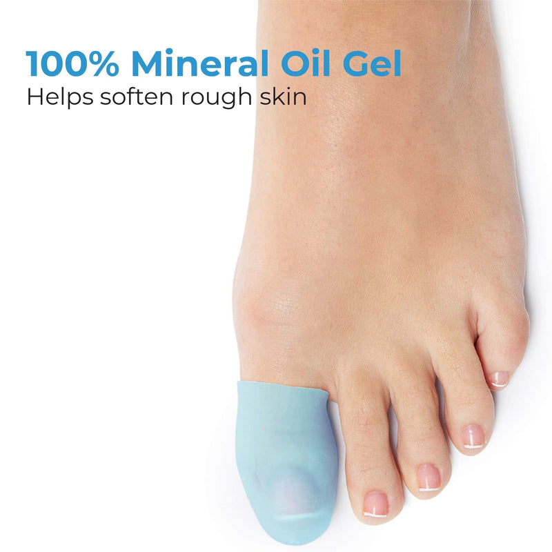 [Australia] - NatraCure Blue Gel Toe Cap and Finger Protector - 6 Pack - (Size: Large/X-Large) - Helps Cushion and Reduce Pain from Corns, Blisters, and Ingrown Nails 