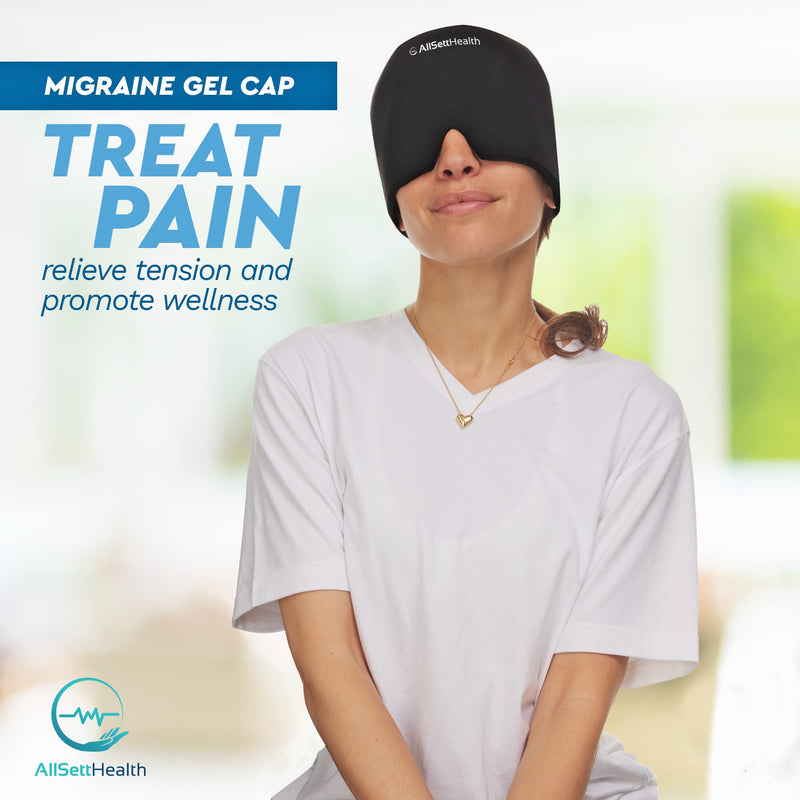 [Australia] - Form Fitting Migraine Relief Ice Head Wrap | Headache and Migraine Hat | Hot and Cold Therapy for Puffy Eyes, Tension, Sinus and Stress Relief 1 Count (Pack of 1) 