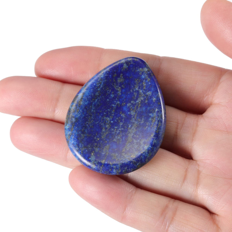 [Australia] - Jovivi Lapis Lazuli Thumb Worry Stone Palm Healing Stones Pocket Natural Blue Gemstone Chakra Reiki Crystal Therapy Geometry Dyed Lapis Lazuli 