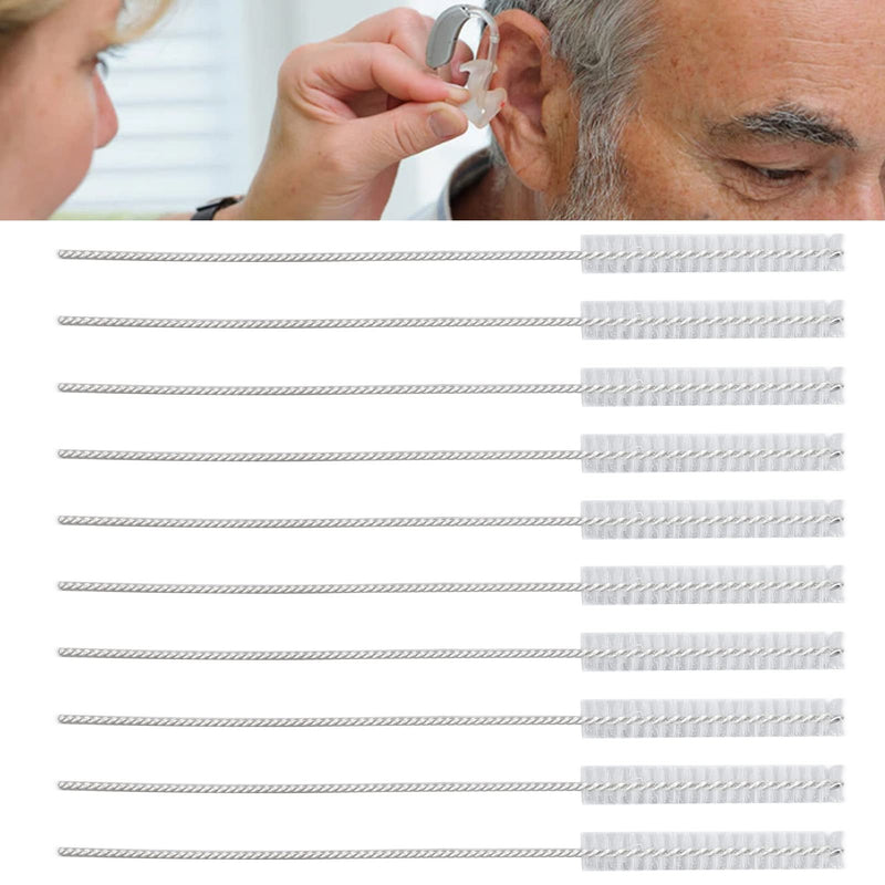 [Australia] - Hearing Aid Vent Brush, Earpiece Earmold Vent Cleaner, 10pcs 2.5mm Hearing Aid Vent Brush Professional Nylon Hair Hearing Aid Tube Cleaning Tool Accessory 