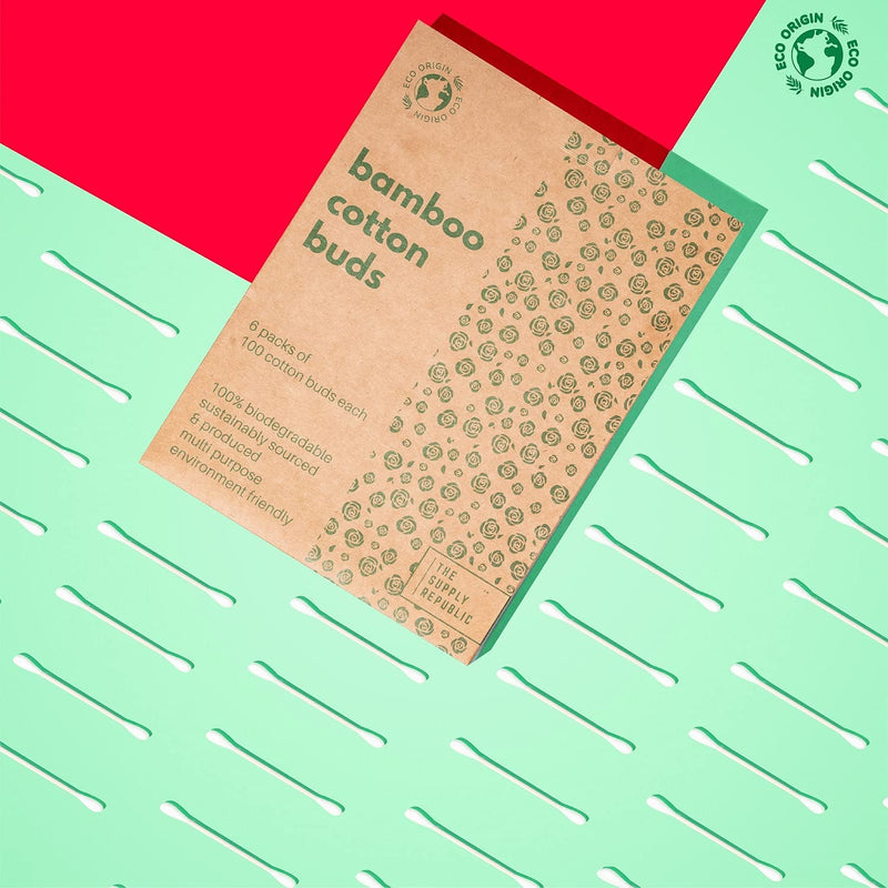 [Australia] - 600 Bamboo Cotton Buds | 100% Eco-Friendly Biodegradable | 6x100 Ear Buds Cotton… (600 Count) 