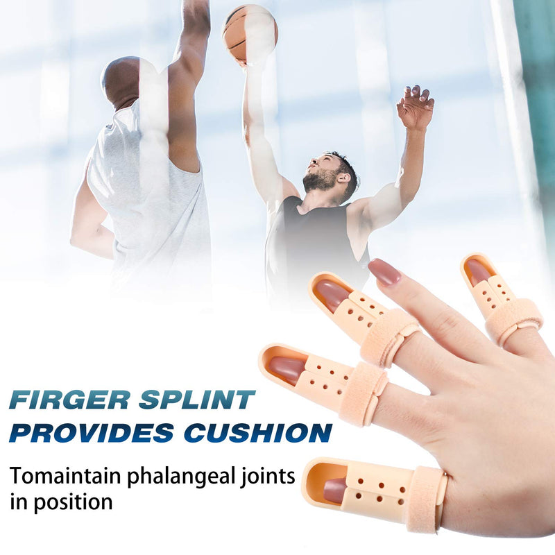 [Australia] - 10 Pieces Finger Splint Mallet Finger Support Finger Splint Brace Plastic Finger Support Protector for Adjustable Finger Immobilizer for Basketball Finger Joint Protection, 5 Sizes 