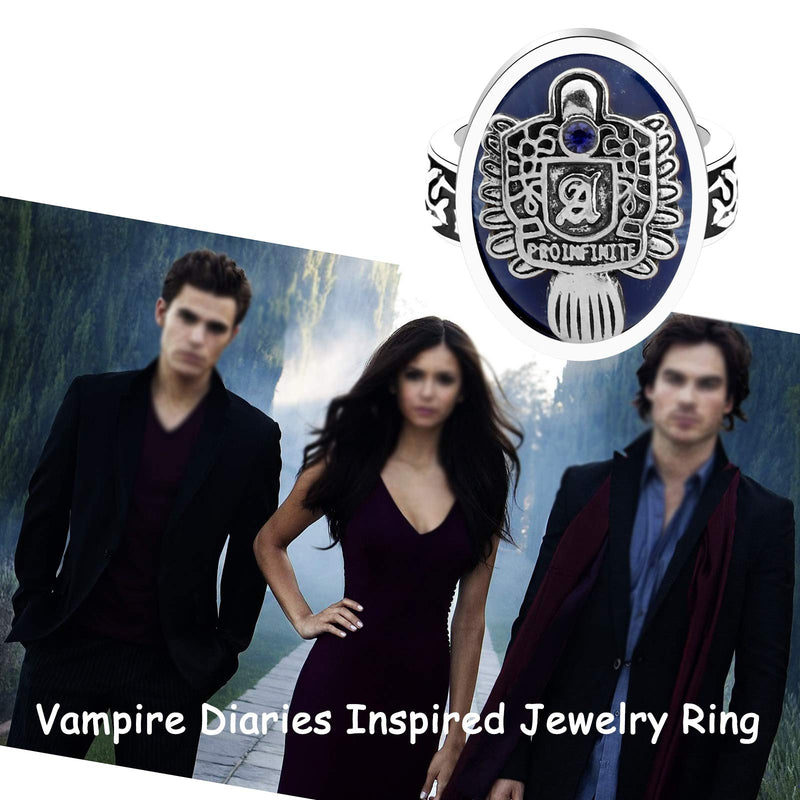 [Australia] - HOLLP The Originals Inspired Jewelry Gifts Vampire Diaries 26 Initial Letter Alphabet A-Z Initial Ring Gift for TV Fans 6 