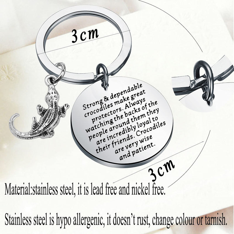 [Australia] - bobauna Crocodile Keychain Alligator Jewelry Gift For Gator Lover Strong And Dependable Crocodiles Make Great Protectors Strong Dependable Crocodiles Keychain 