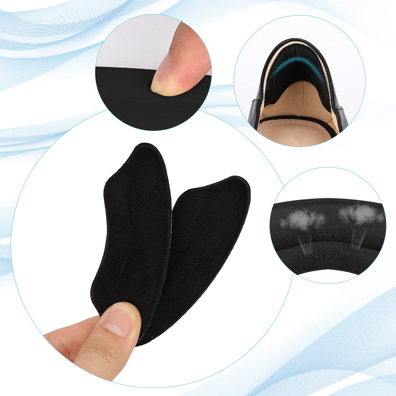 [Australia] - LUTER 2pairs Heel Pads, Soft Heel Cushion Inserts Shoes Too Big Inserts Heel Cushion Pads Self Adhesive Shoe Pads Heel Grips Heel Protectors Heel Inserts for Women Men Most Shoes (Apricot, Black) 