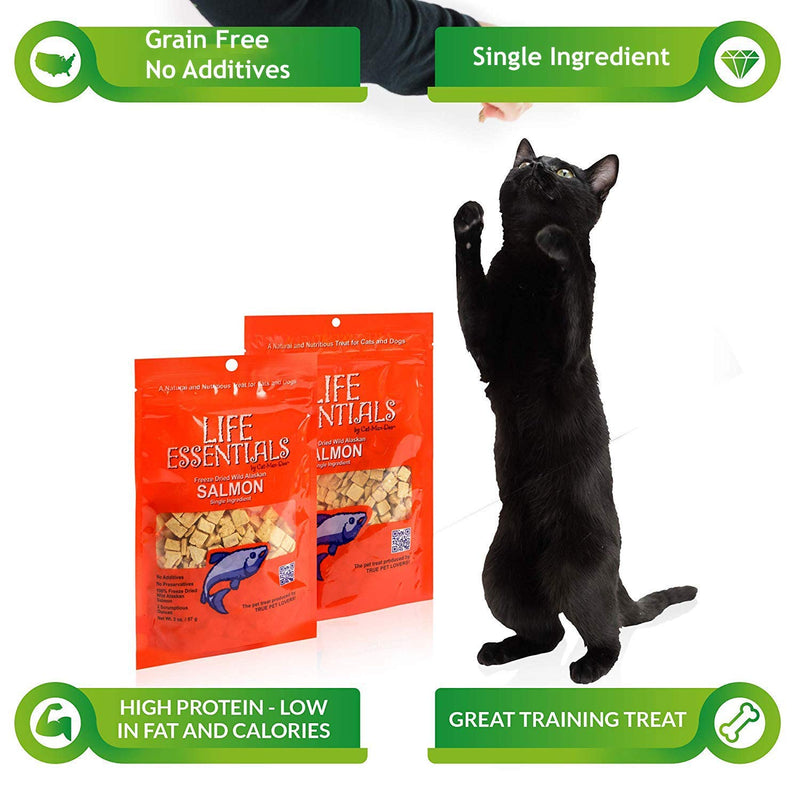 [Australia] - LIFE ESSENTIALS BY CAT-MAN-DOO All Natural Freeze Dried Wild Alaskan Salmon Treats for Cats & Dogs - Single Ingredient No Grain Snack with No Additives or Preservatives, 5 Ounce Bag 