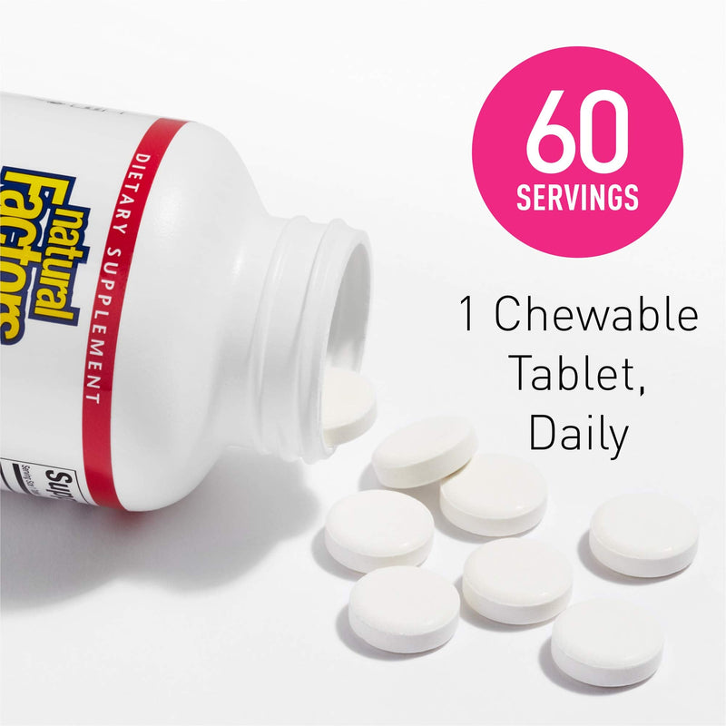 [Australia] - Natural Factors, Easy Iron Chewable, Gentle Supplement for Energy and Metabolism Support, Vegan, Tropical Fruit Flavor, 60 tablets (60 servings) 60 Count (Pack of 1) Standard Packaging 