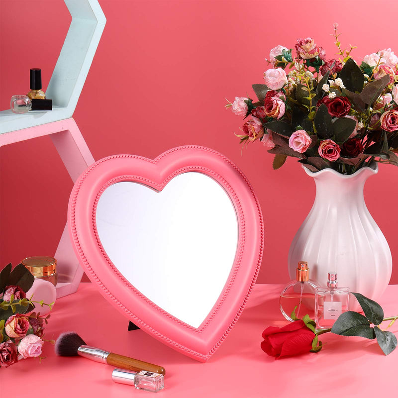 [Australia] - BESPORTBLE 10- Inch Heart Shaped Mirror Tabletop Vanity Makeup Mirror Makeup Mirror Cosmetic Mirror Desktop Mirror Wall Hanging Mirror 