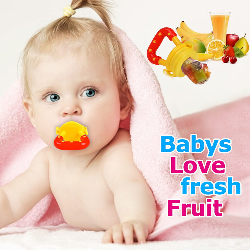 [Australia] - Baby Fruit Feeder JUYOO Weaning Dummies Set Include 3 Pcs Food Feeder Pacifiers with Pacifier Clips Teething Dummy for Babies Infant Toddlers 