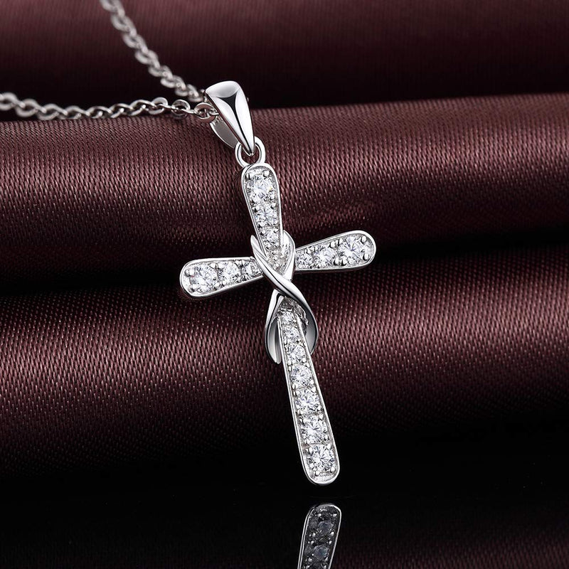 [Australia] - ZowBinBin Cross Necklace Simple Fashion 925 Sterling Silver Cross Necklace “8” Cross Necklace 