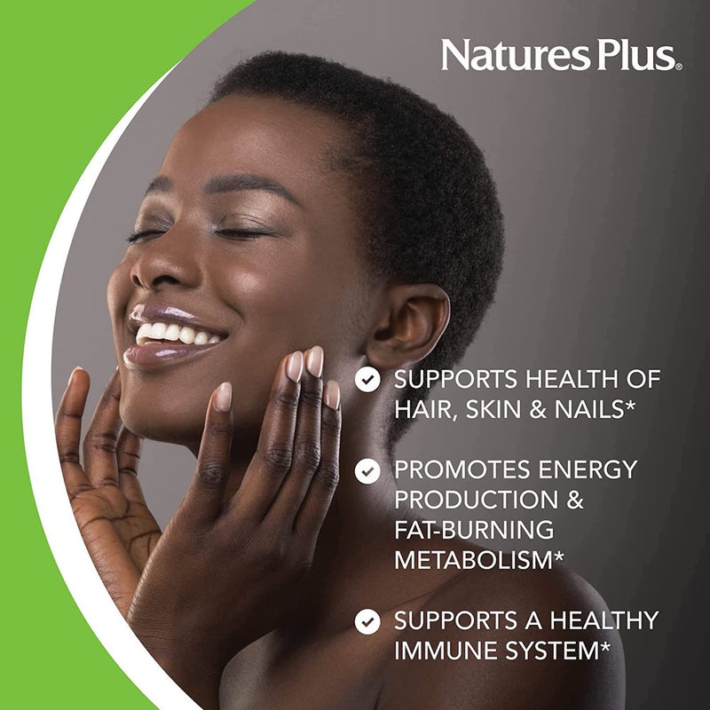 [Australia] - NaturesPlus Gummies Biotin Raspberry Flavour - Hair and Skin Support, Brain, Metabolism, Immune, Energy Boost - Vegan, Gluten Free, Non-GMO - 60 Gummies 