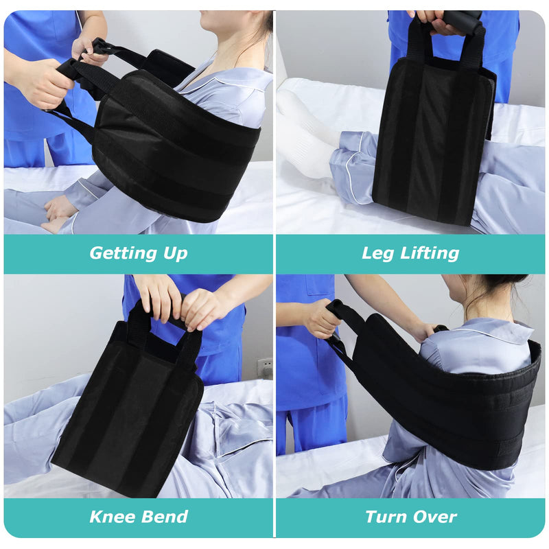 [Australia] - [LOSCHEN] 80cm Transfer Belt for Patient,Padded Bed Transfer Nursing Sling for Disabled, Elderly, Seniors, Injured-Safely Move from Car, Wheelchair, Bed(Black) 