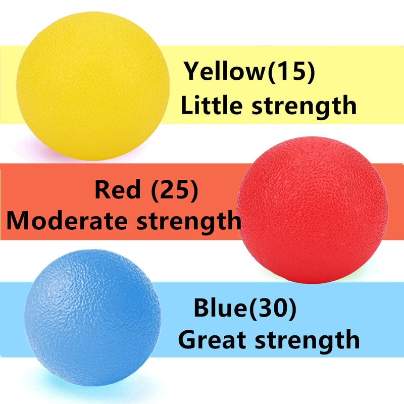 [Australia] - 3pcs Stress Relief Ball Multiple Resistance Therapy Exercise Gel Squeeze Balls Kits for Hand Finger Wrist Muscles Arthritis Grip Exerciser Strengthening 