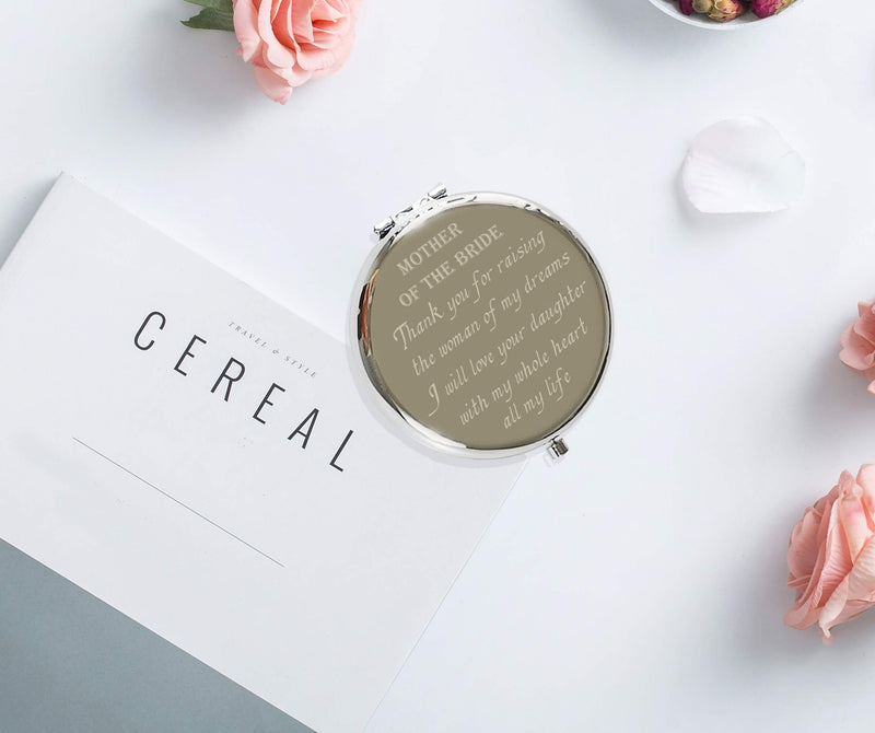 [Australia] - NKIPORU Mother of Bride Gifts from Daughter Compact Mirror Pocket Mirrors Women Bride Gift 