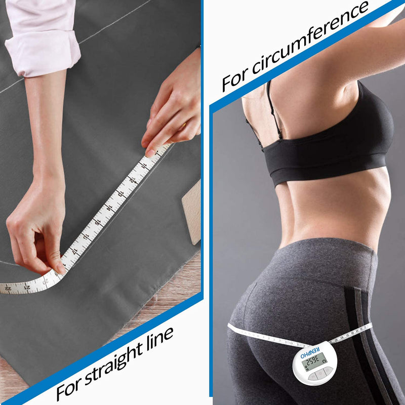 [Australia] - Body Tape Measure with Smart App, RENPHO Bluetooth Measuring Tapes for Body Measuring, Weight Loss, Muscle Gain, Fitness Bodybuilding, Retractable, Body Part Circumferences Measurements 