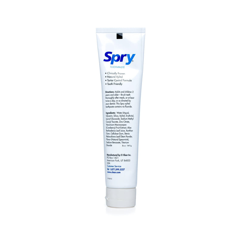 [Australia] - Spry Xylitol Toothpaste, Fluoride-Free, Natural Spearmint, Anti-Plaque and Tartar Control, 5 oz 