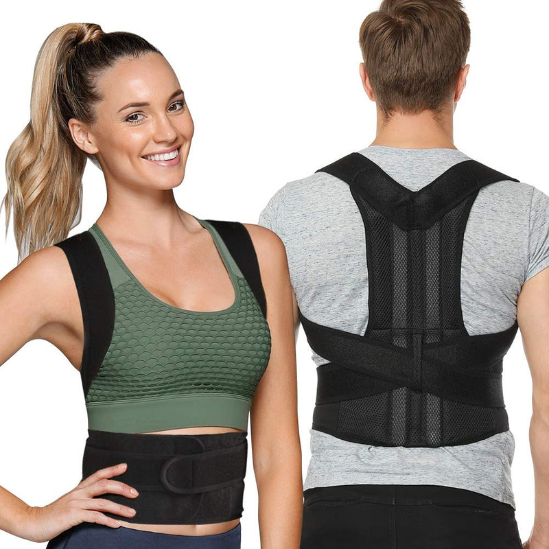 [Australia] - Back Brace Posture Corrector for Women and Men, Back Braces for Upper and Lower Back Pain Relief, Adjustable and Fully Back Support Improve Back Posture and Lumbar Support(L, 35.5"-41.5" Waist) Large (Pack of 1) 
