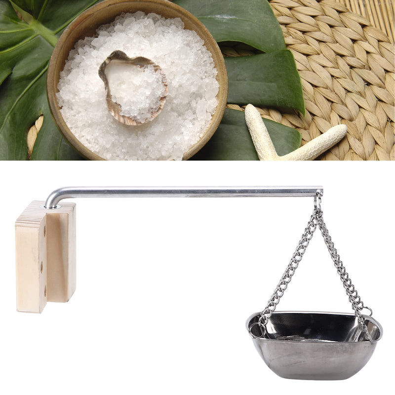 [Australia] - MOUMOUTEN Sauna Aroma Bowl, Stainless Steel SPa Essential Oil Bowl with Wood Plate and Screws, Aromatherapy Oil Cup Sauna Suitable for Traditional Sauna 