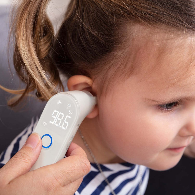 [Australia] - Innovo 2021 Newly Release Medical Ear Thermometer Digital Fever Termometro with Disposable Probes, Off-White 